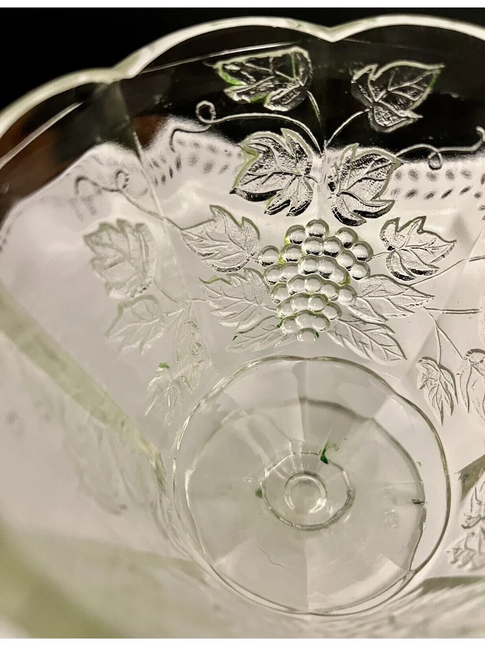 Vintage EO Brody Glass Cupped Jardiniere Planter 5” Clear FL46